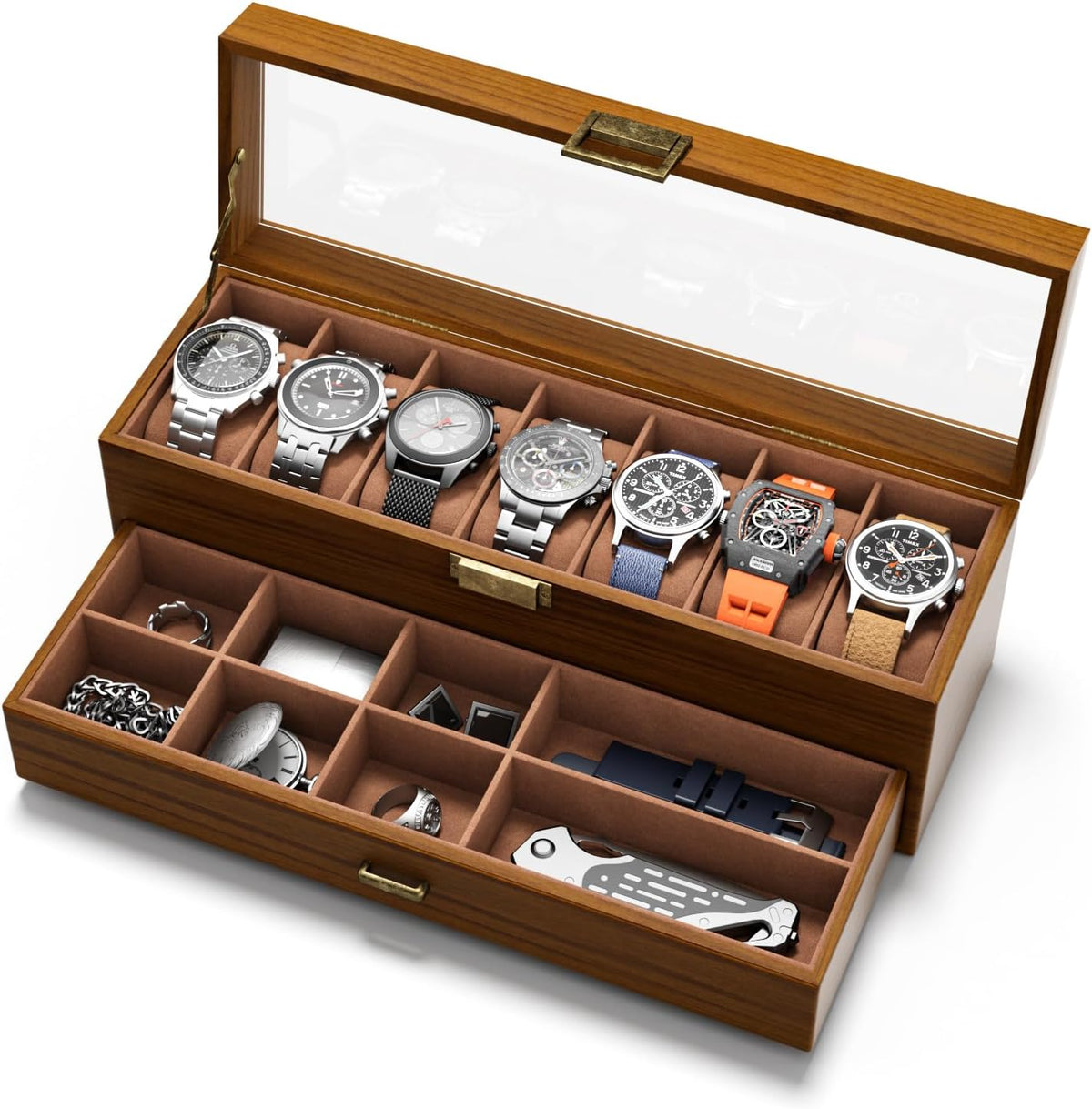 sensok Caja de reloj para hombre, marco ultrafino, pantalla ancha,...