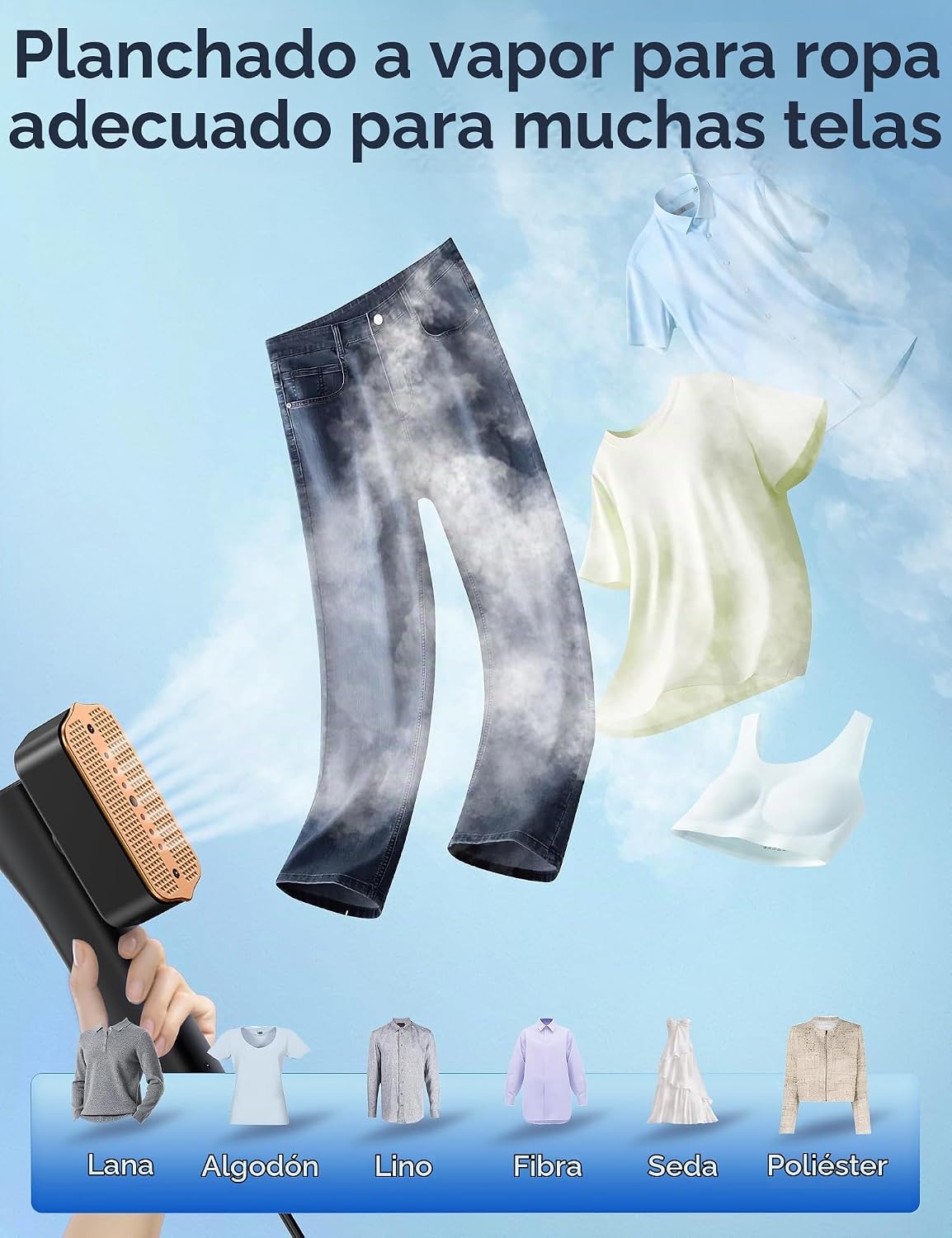 Sundu Vaporizador portátil 2 en 1 para ropa | Calentamiento rápido...