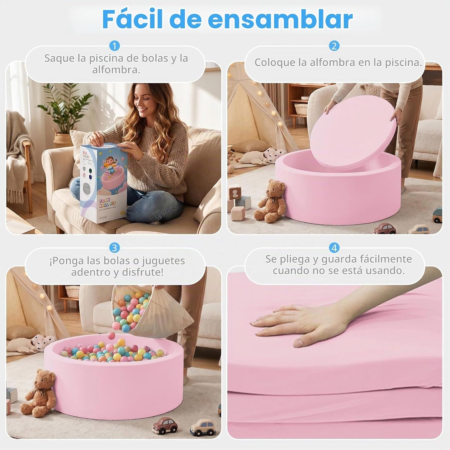 SHJADE Piscina de pelotas para niños pequeños, 35.4" x 11.8"...