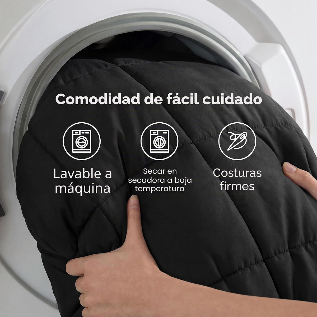 Bedsure Edredones Tamaño Queen - Relleno de Edredón Negro\/Gris Alt...
