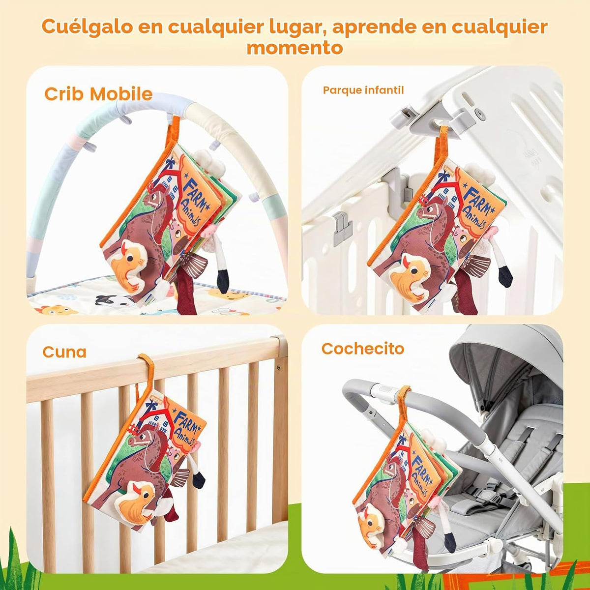 JoyCat Farm Libros de Juguetes para Bebés de 0 a 6 Meses, Libro de...