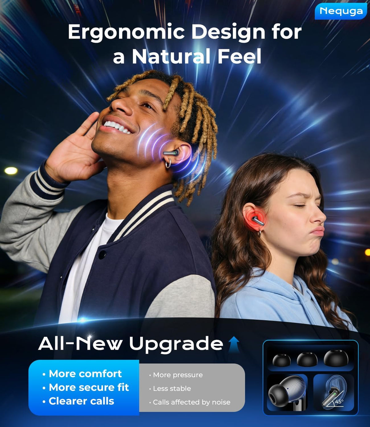 Auriculares inalámbricos Bluetooth, auriculares de reproducción de...