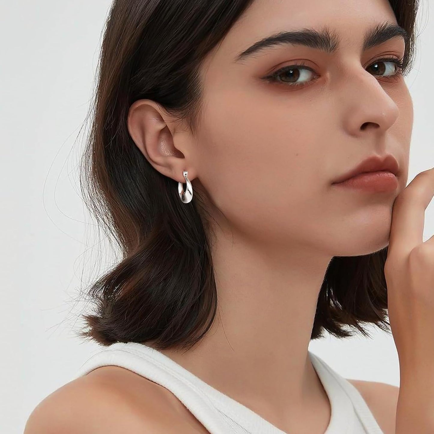 Aretes de Plata de Ley 925 Aretes de Aro de Plata para Mujeres Aros...
