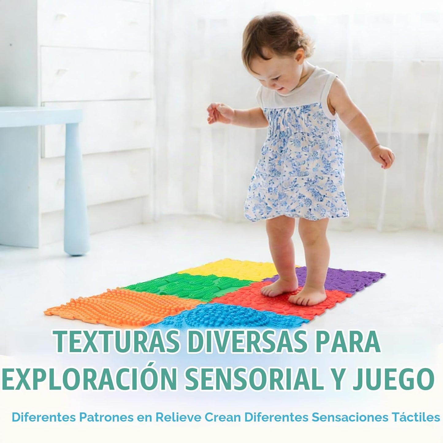 Art3d Alfombrillas sensoriales para niños, paquete de 6 azulejos |...