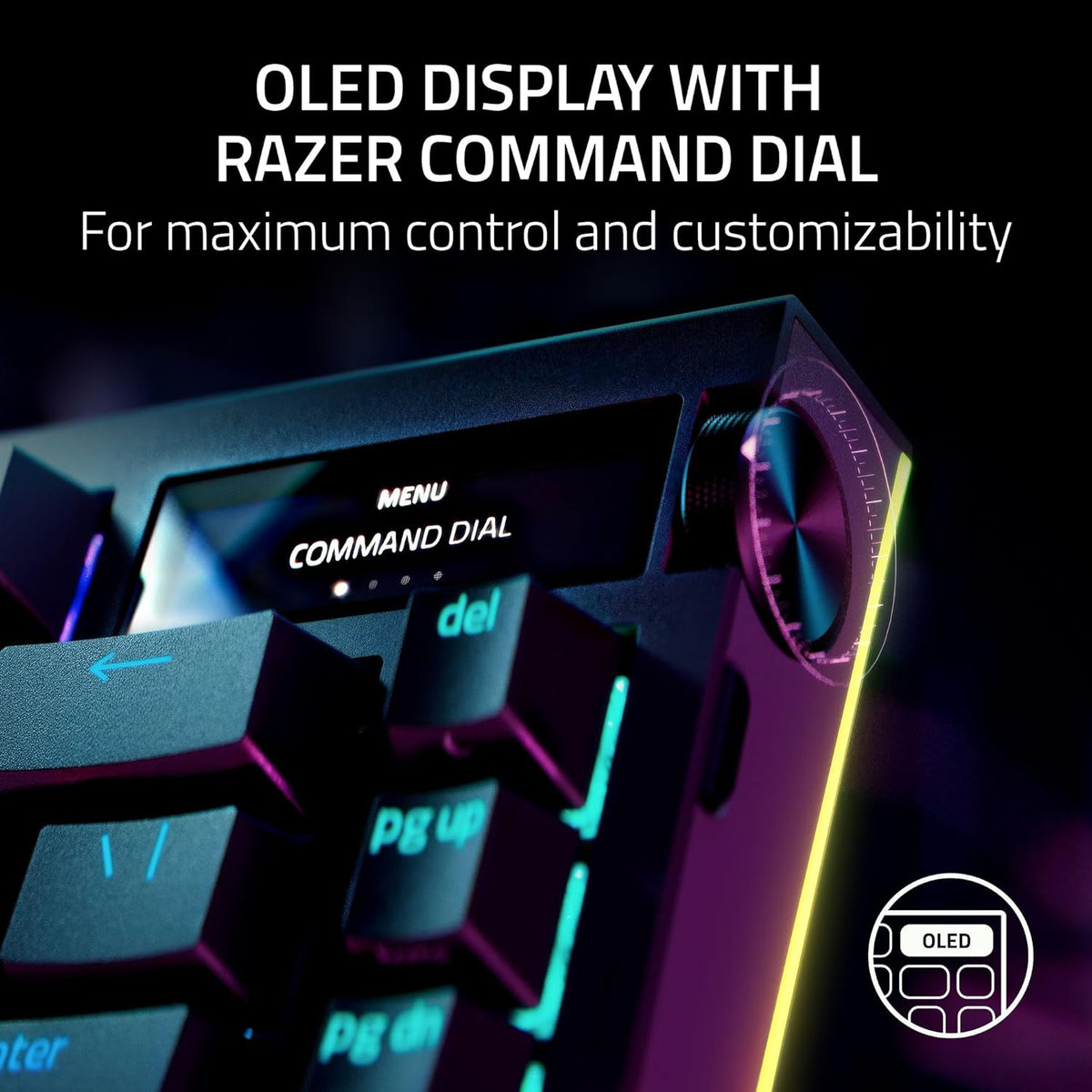 Razer Teclado inalámbrico BlackWidow V4 Pro 75% para juegos, interr...