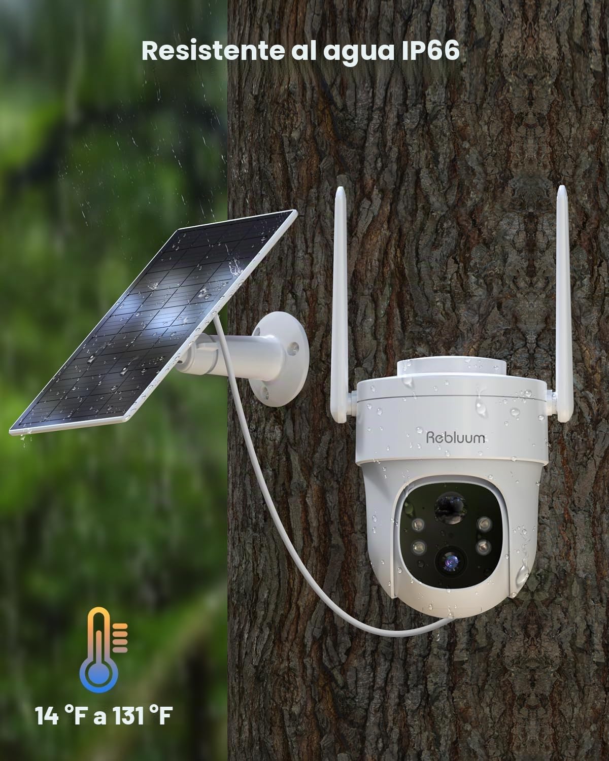 Rebluum 3K\/5MP cámaras de seguridad solares inalámbricas al aire l...