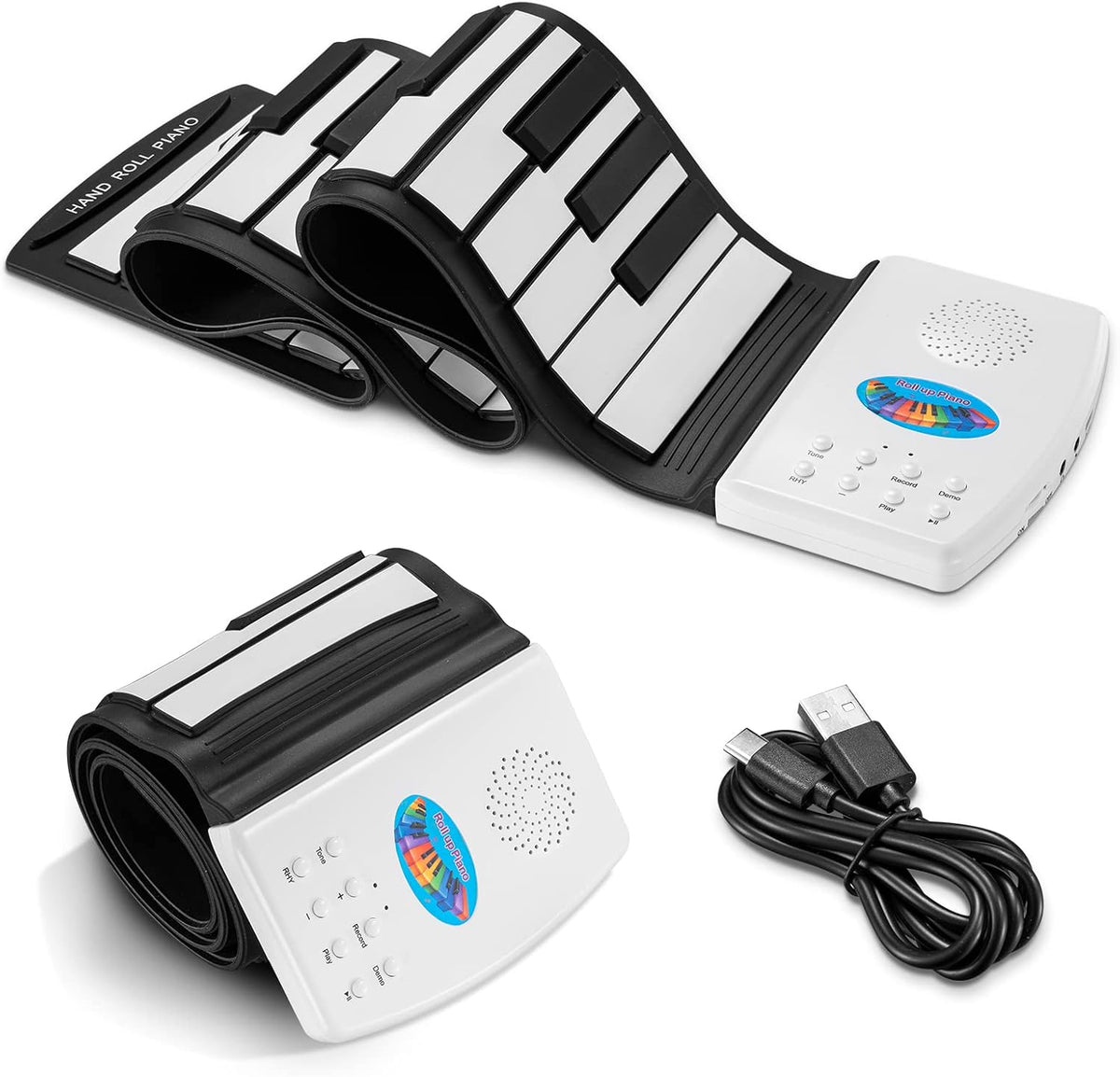 POGOLAB Piano de teclado enrollable de 49 teclas, teclado plegable...
