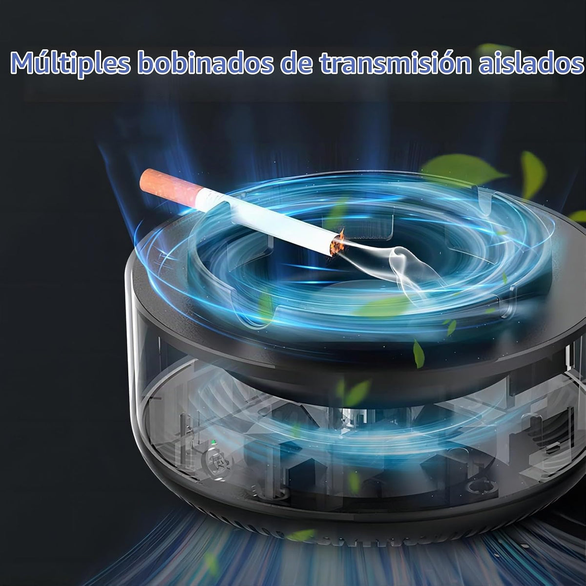 Yinhamnl Cenicero sin humo, purificador de aire 2 en 1, ceniceros m...