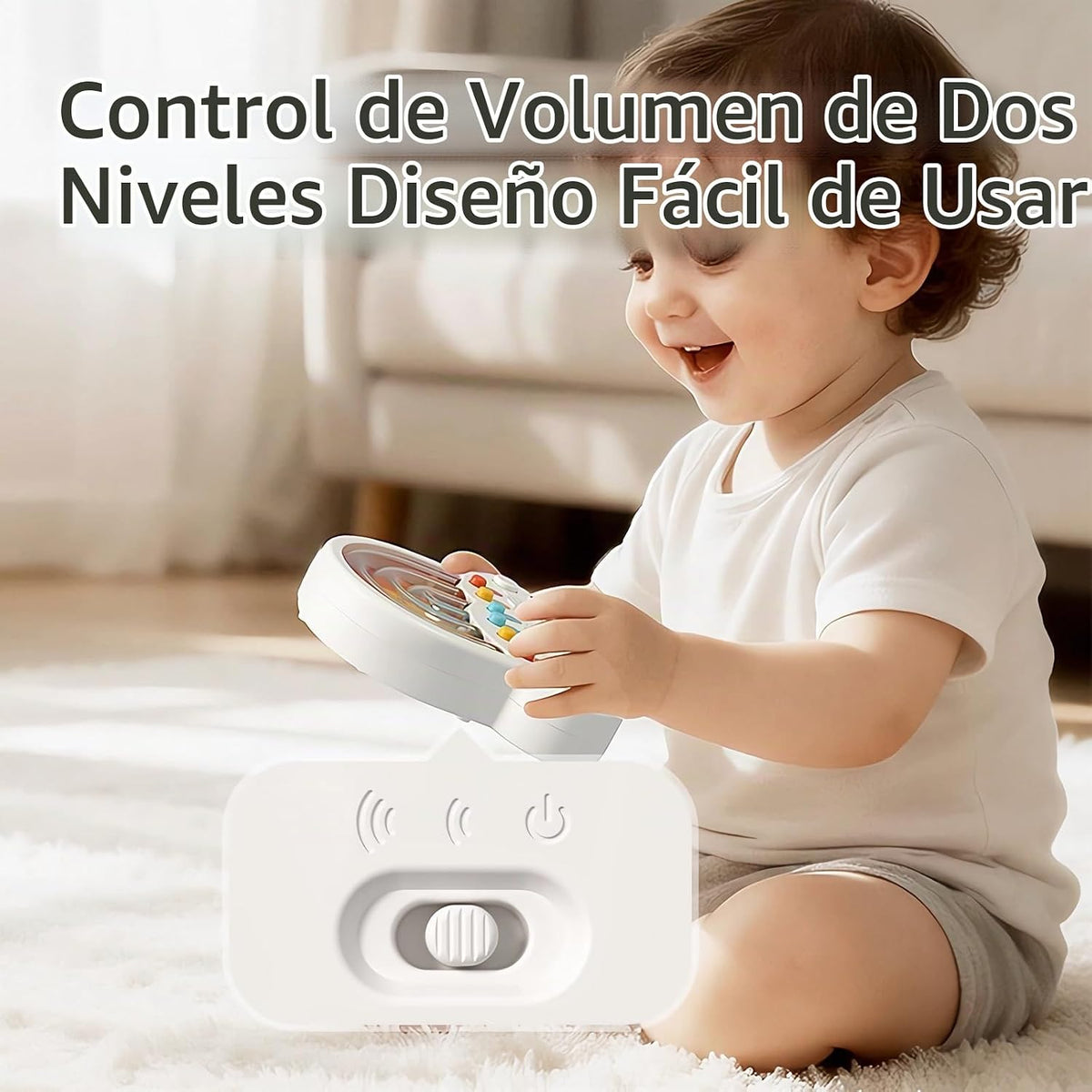 Piano de juguete para bebés de 6 a 12 meses, teclado de música ilum...