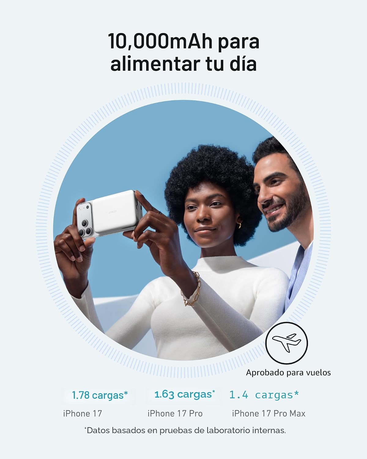 Anker MagGo Power Bank, cargador portátil de 15 W con certificación...