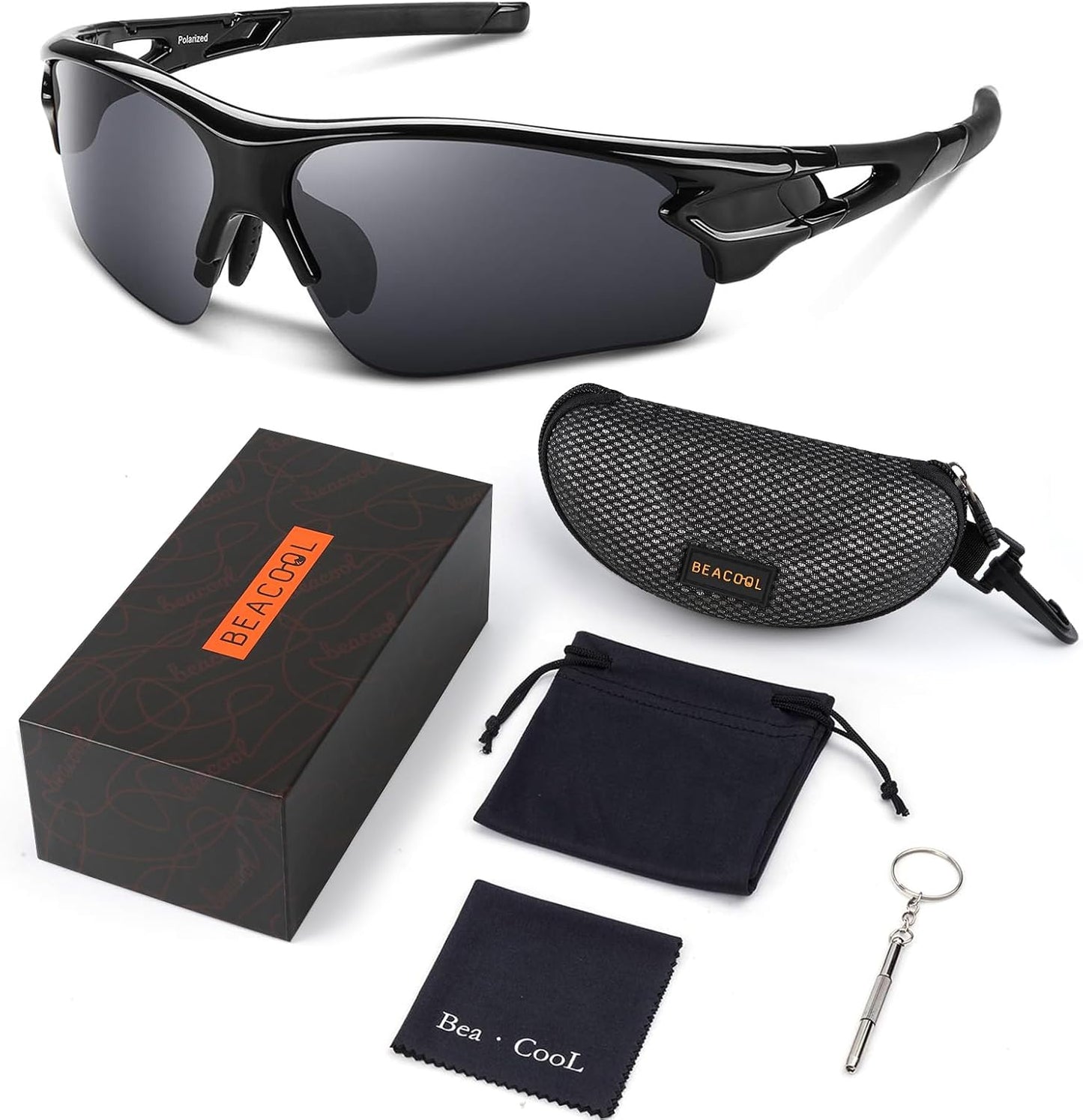 BEACOOL Gafas de sol deportivas polarizadas para hombres, mujeres y...