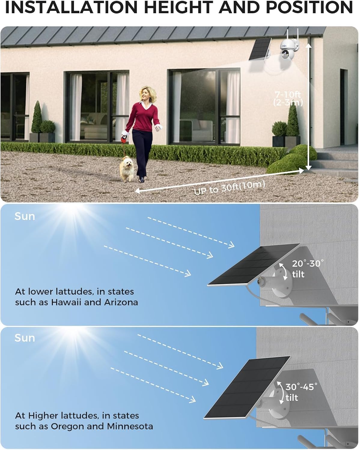 Hiseeu Cámara solar inalámbrica al aire libre, sistema de cámara de...
