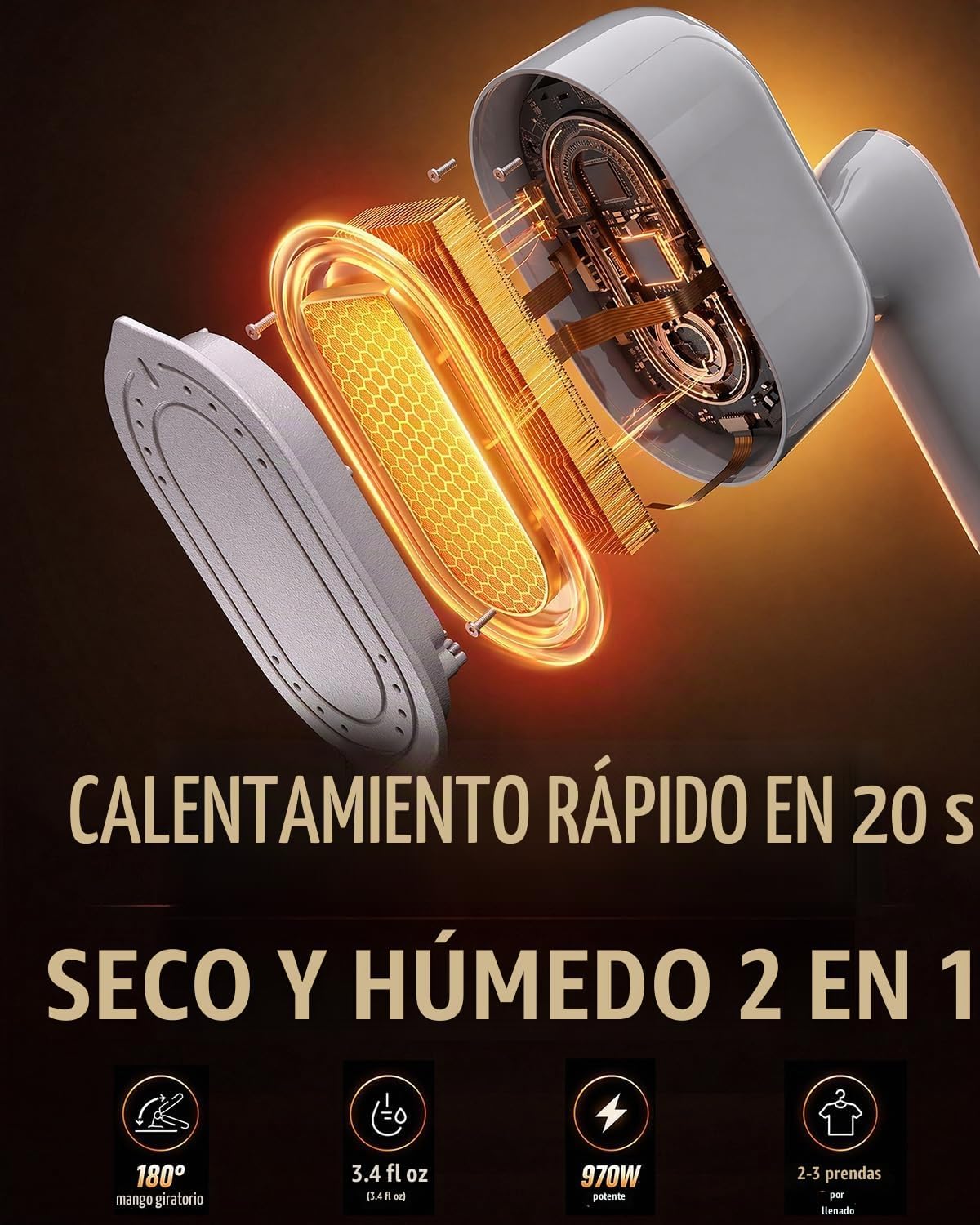 Vaporizador de hierro para ropa, vaporizador de ropa de viaje con m...