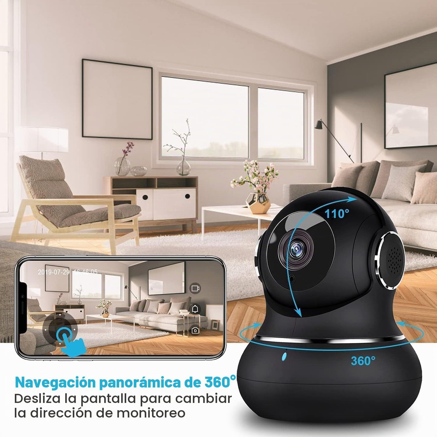litokam Cámara de seguridad interior 2K, cámaras para seguridad del...