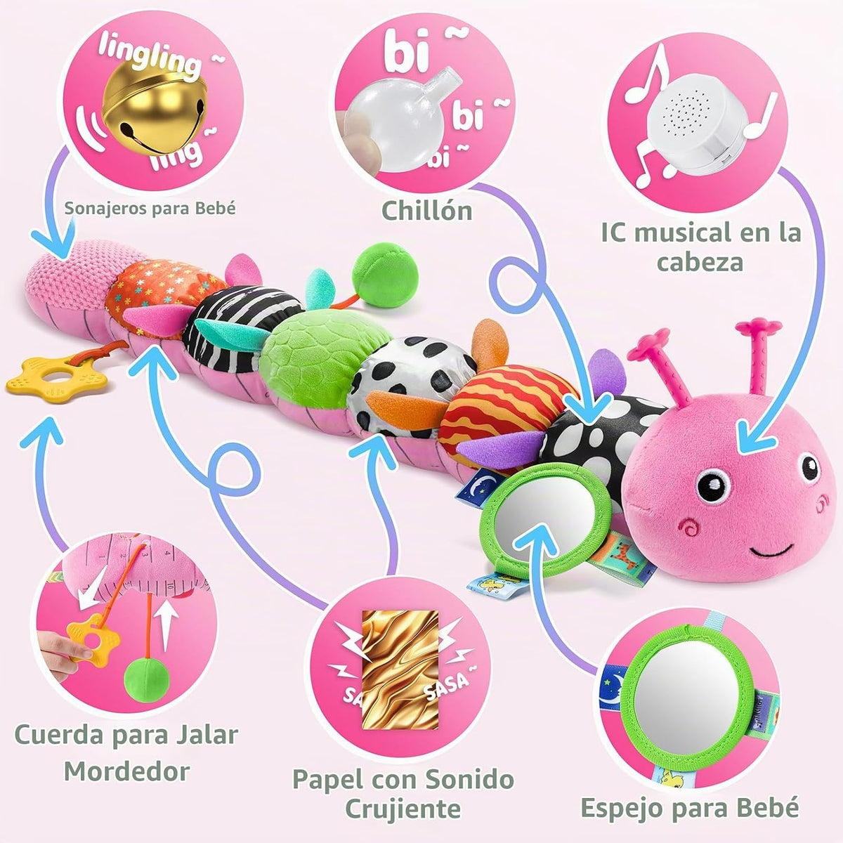 Sumobaby Juguetes para bebés de 0-6 y 6-12 meses, juguete de peluch...