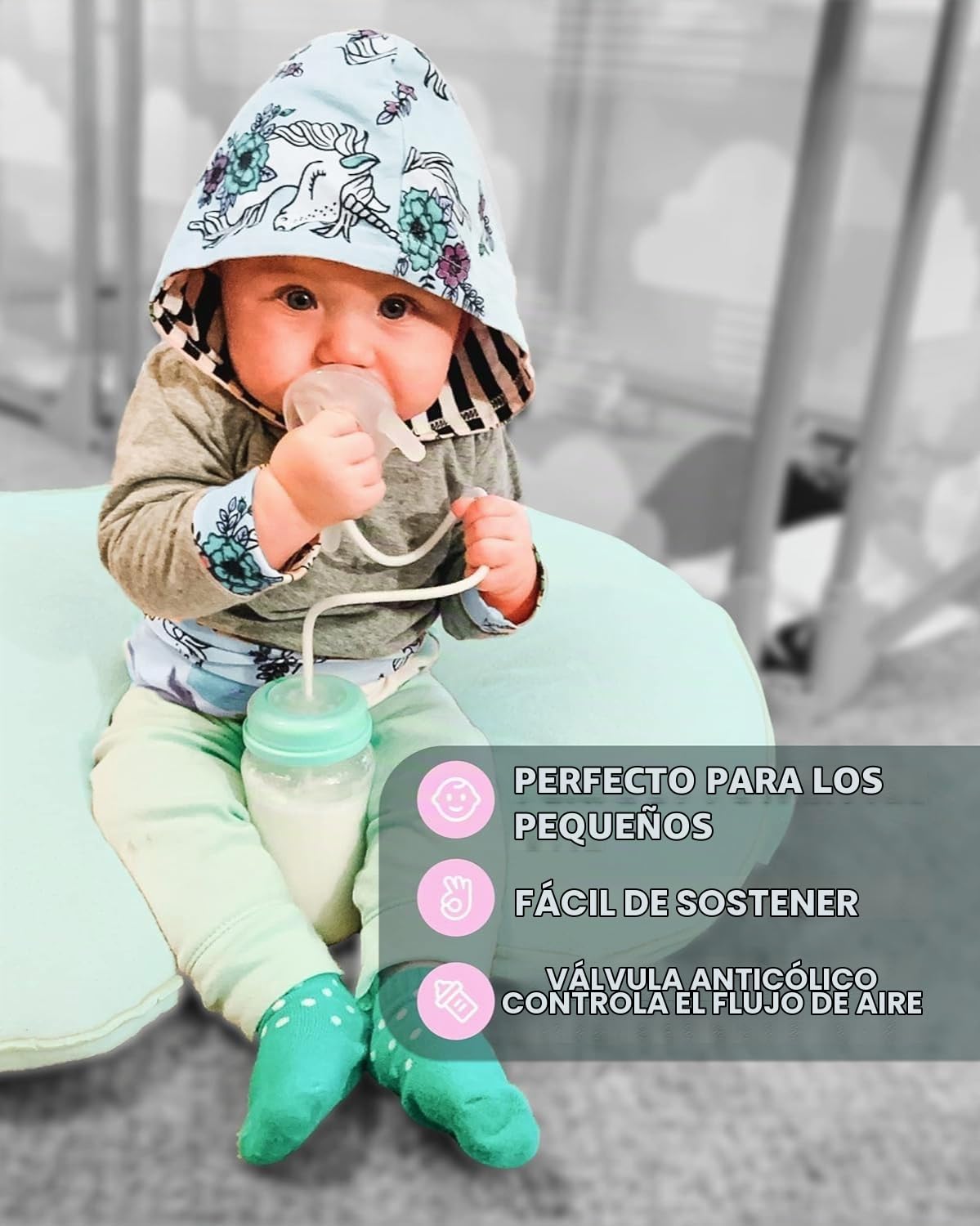 TidyFriend - Biberón anticólicos para lactancia, 8 onzas, biberón c...