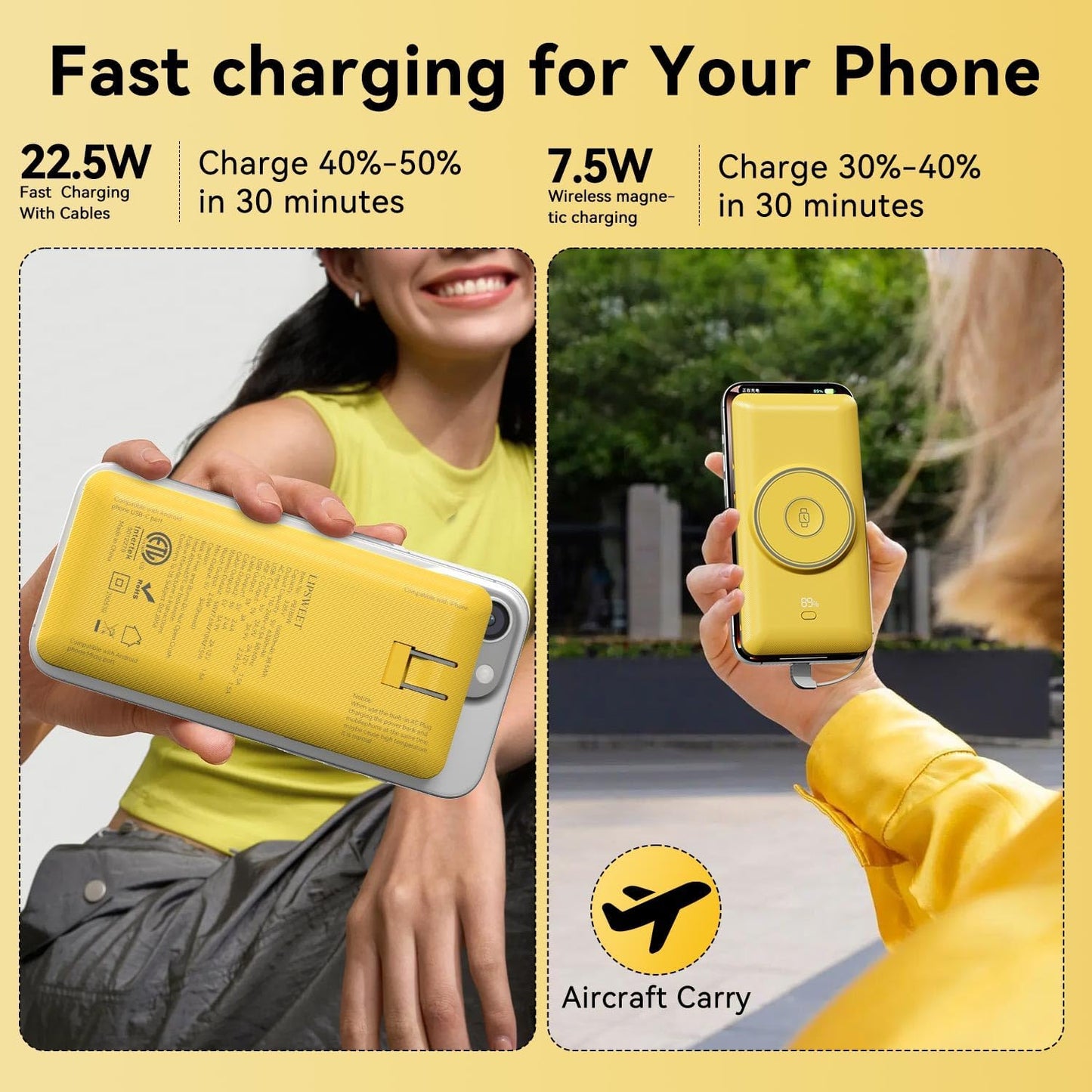 LUCKYFELLOW Cargador portátil magnético de 10000 mAh para iWatch y...