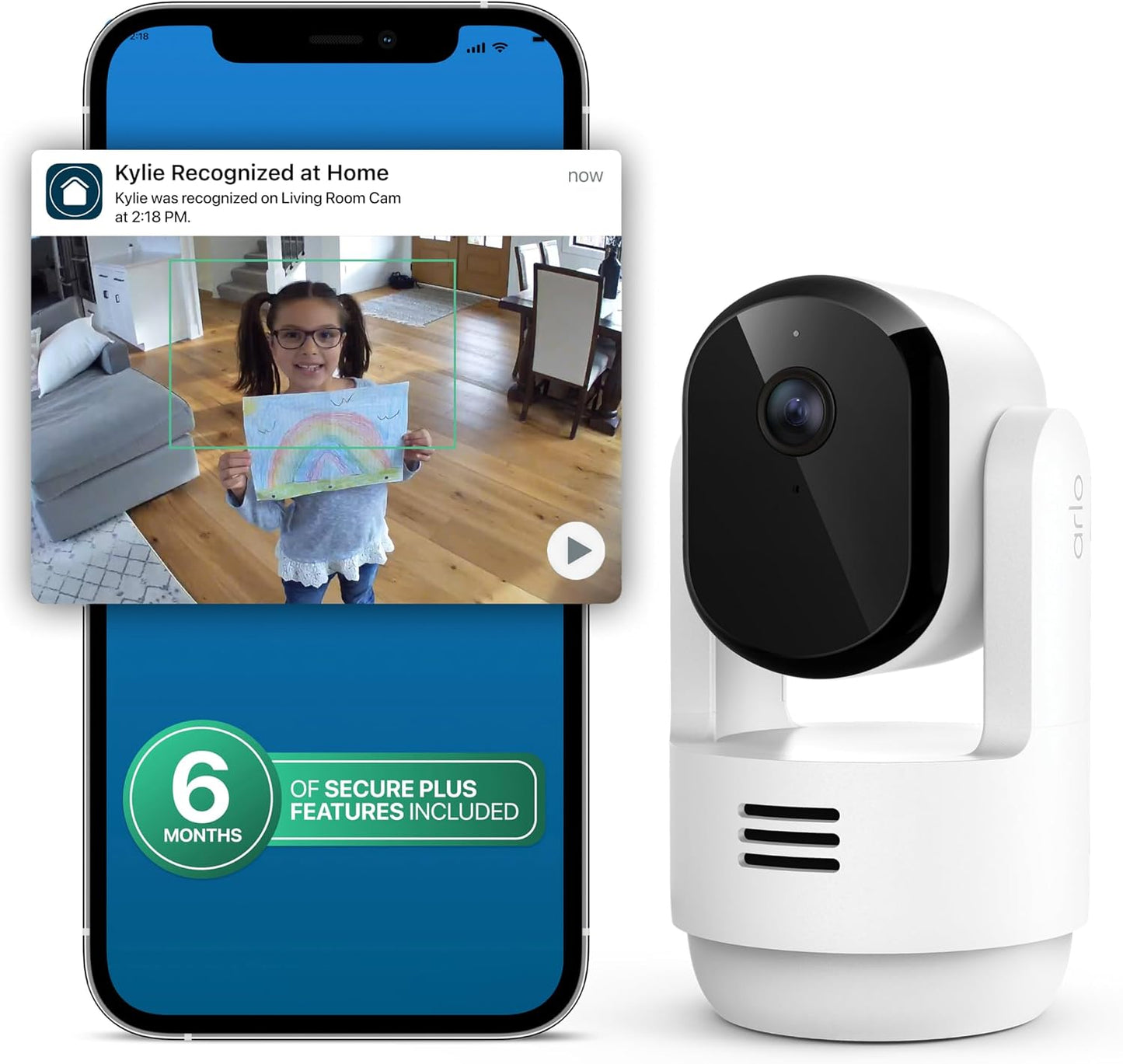 Arlo Essential - Cámara de seguridad con zoom panorámico e inclinac...