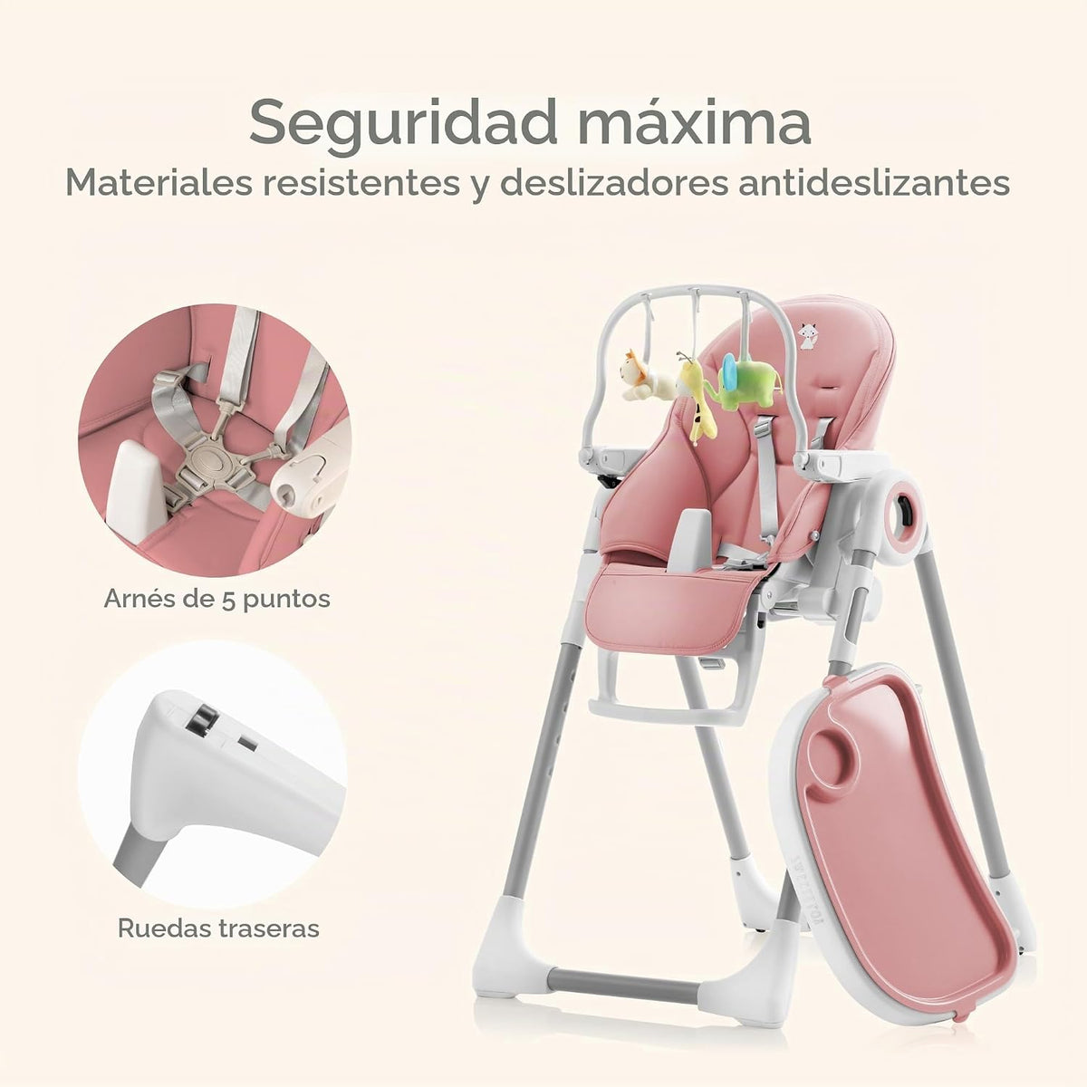 Silla Alta para Bebé Sweety Fox Ajustable a 7 Alturas Diferentes -...