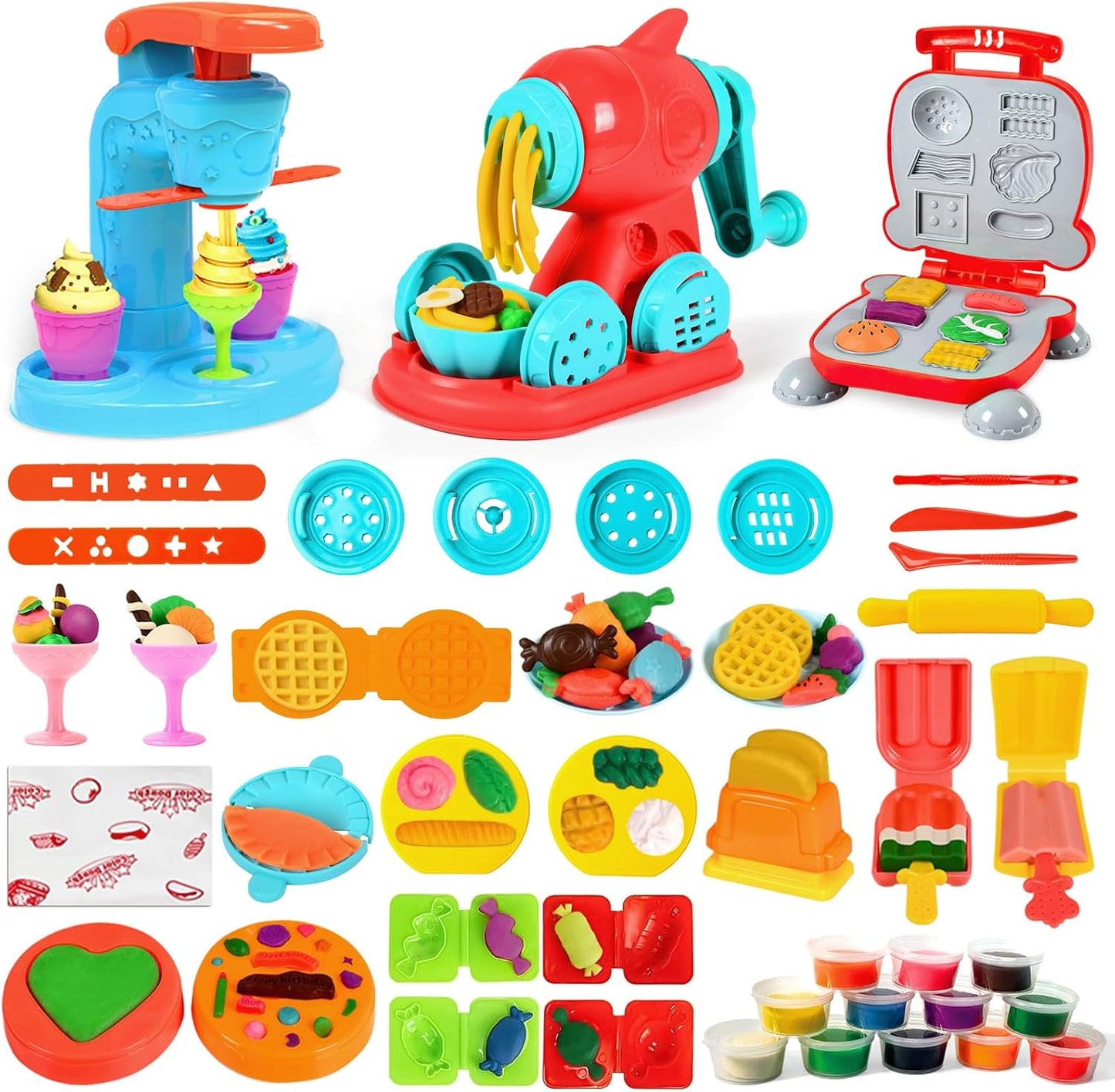 Aprilwolf Juego de 59 piezas de masa 3 en 1 para niños de 3 a 4 a 8...