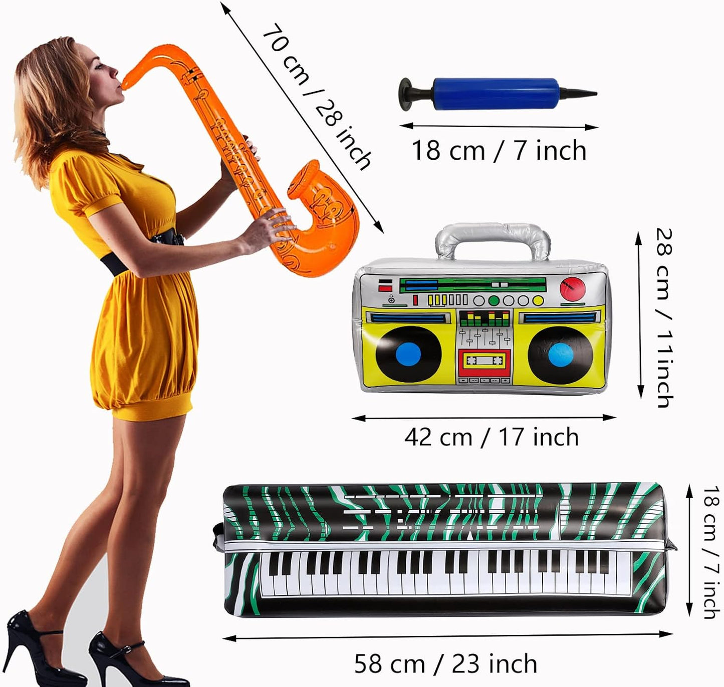 smilixin Paquete de 22 guitarras inflables, guitarra inflable, jugu...