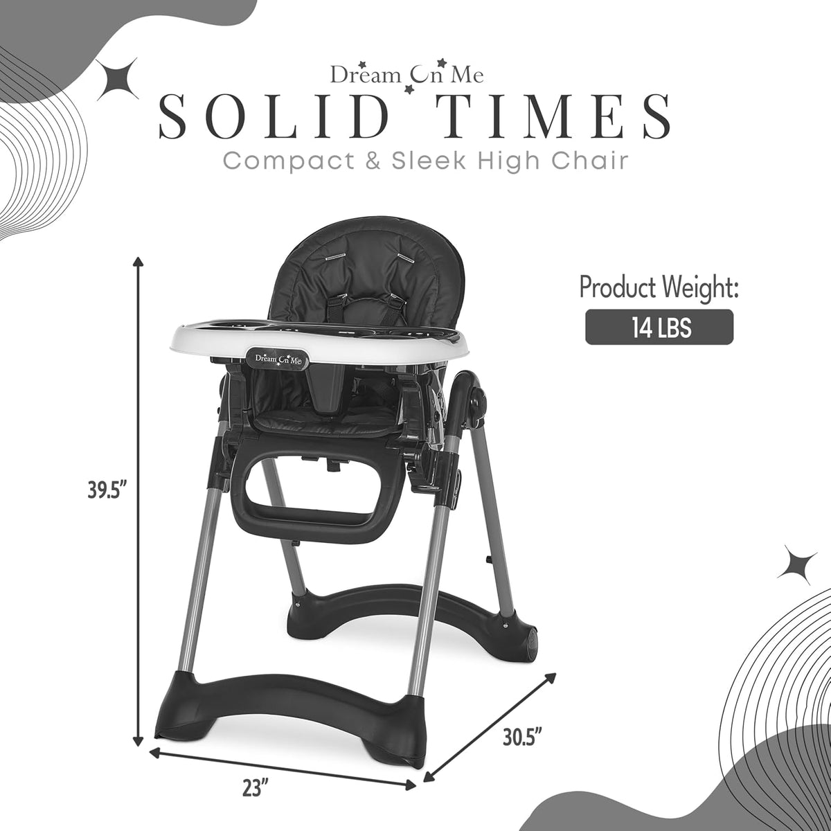 Dream On Me Solid Times - Silla alta para bebés y niños pequeños en...