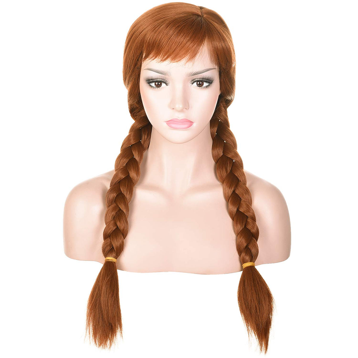 Morvally - Peluca de cabello sintético marrón claro para mujer con...