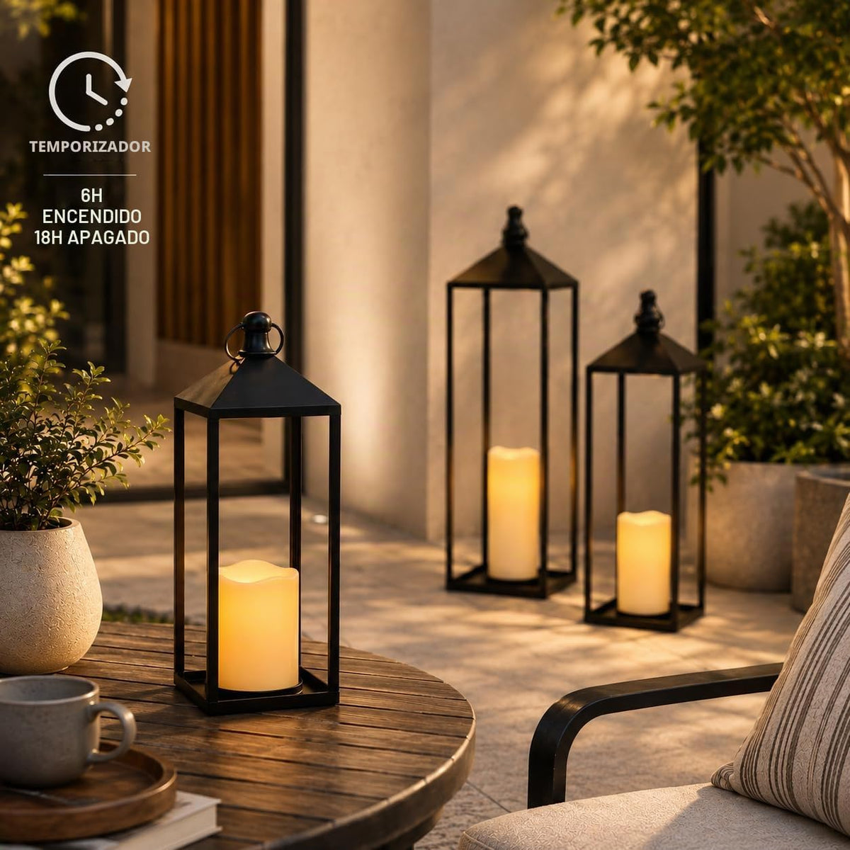 DECORKEY Faroles LED decorativos para exteriores e interiores, 23 p...