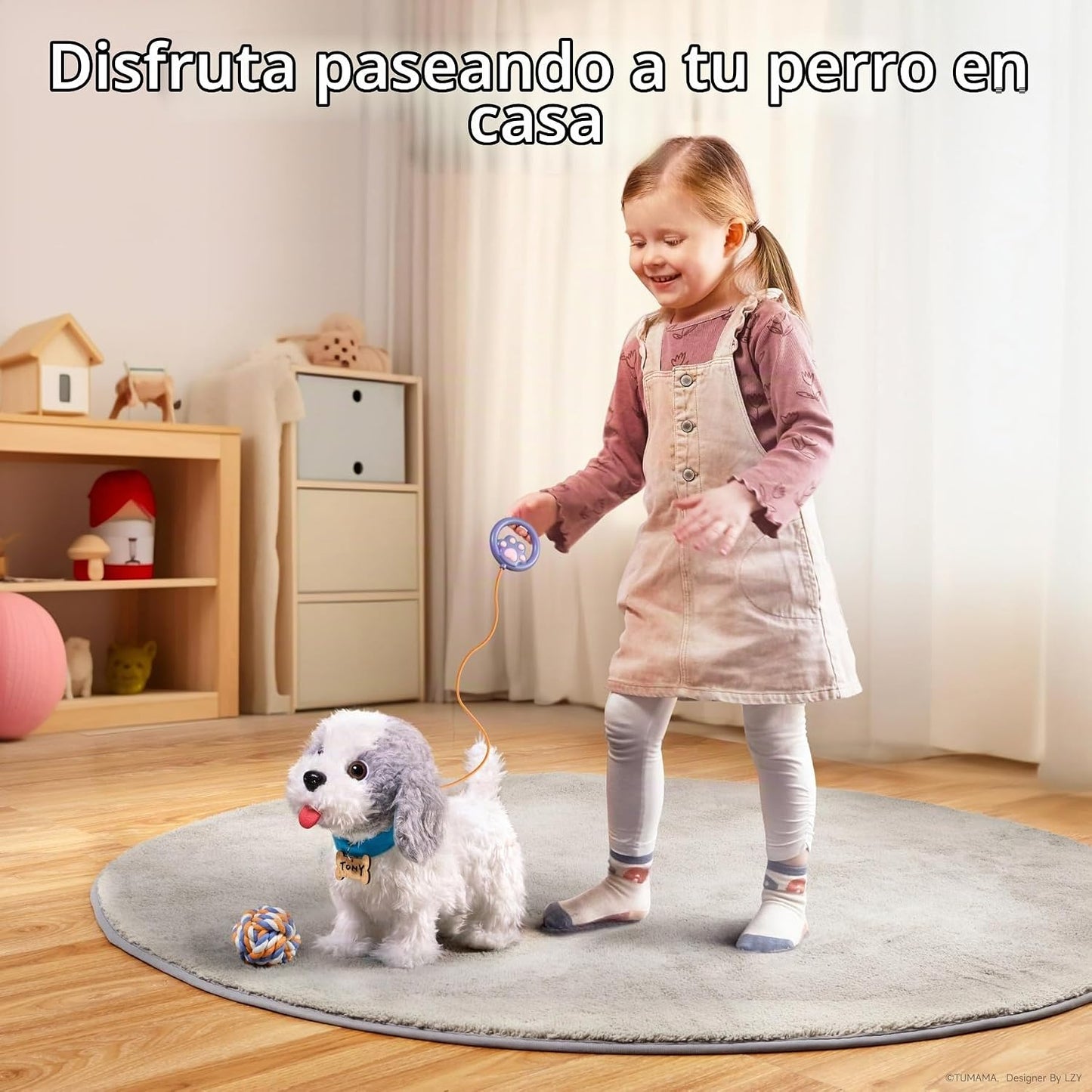 OR OR TU Perro de juguete que camina y ladra con correa de control...