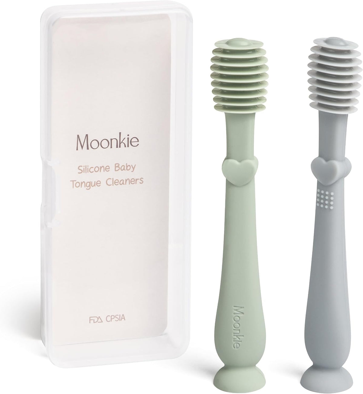 Moonkie Limpiador de lengua para bebés, cepillo de dientes para niñ...