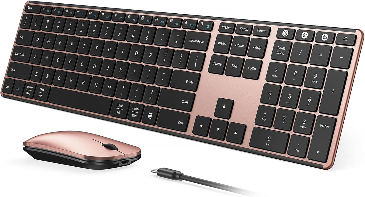 Seenda Combo de teclado y ratón Bluetooth inalámbrico, SKM64-3 reca...