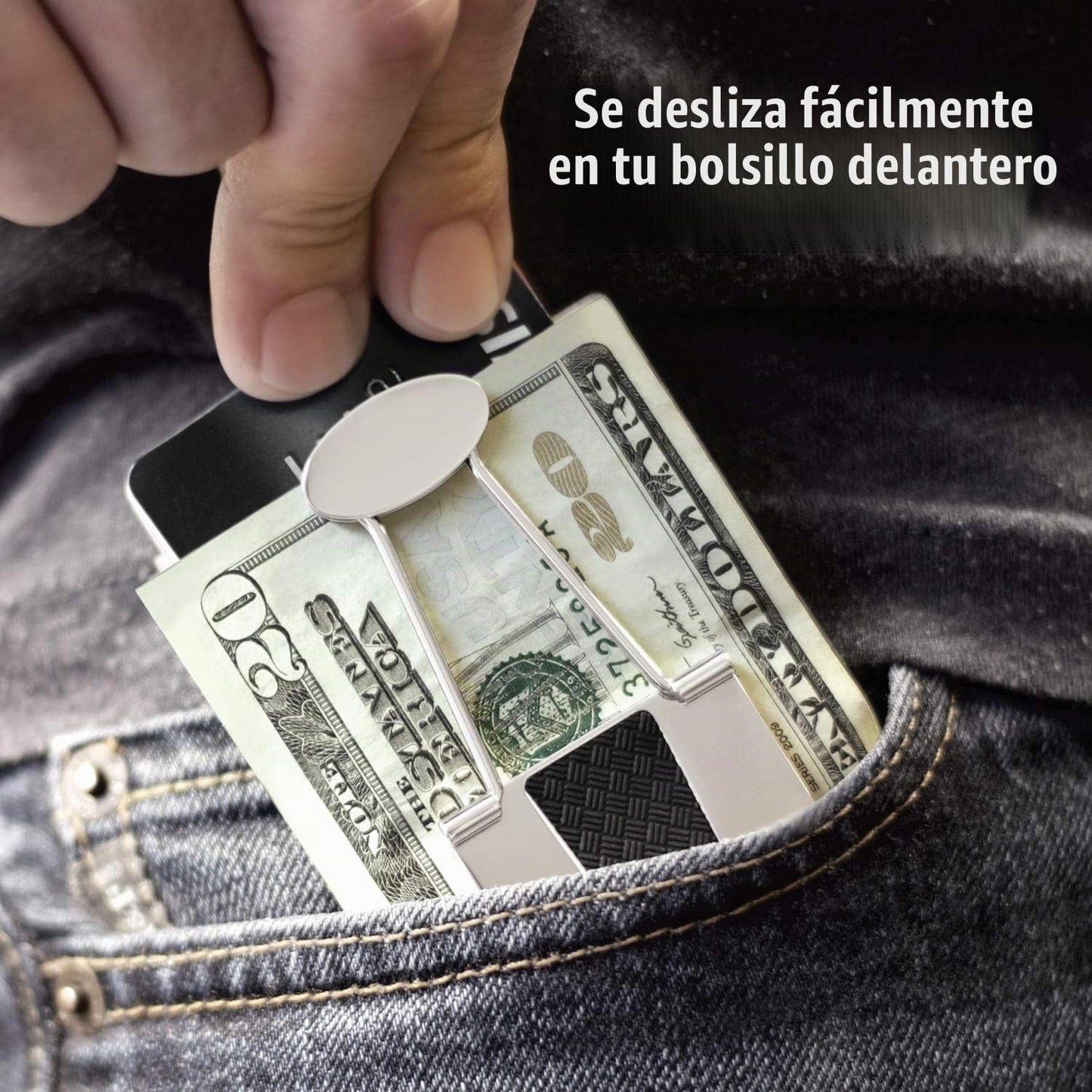 Clip de dinero plateado iónico de acero inoxidable, clip de carpeta...