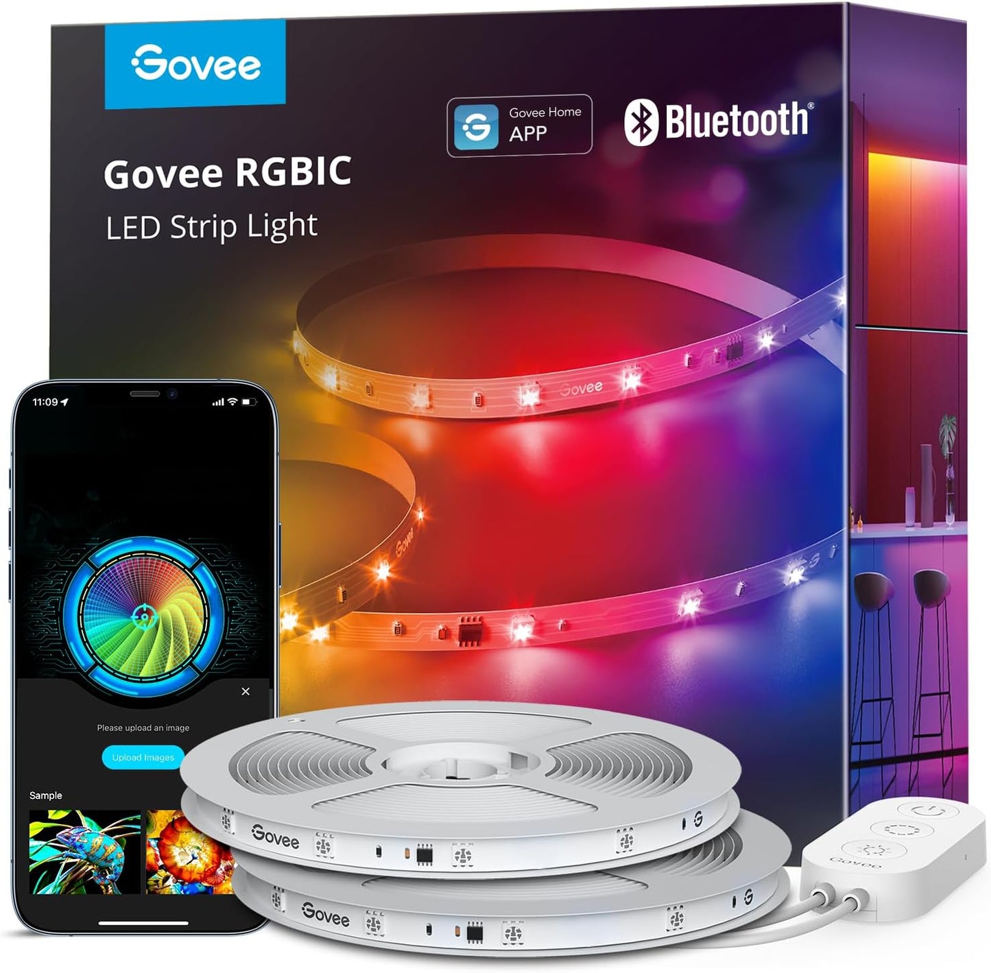 Govee Tira de luces LED RGBIC de 100 pies, luces LED inteligentes p...