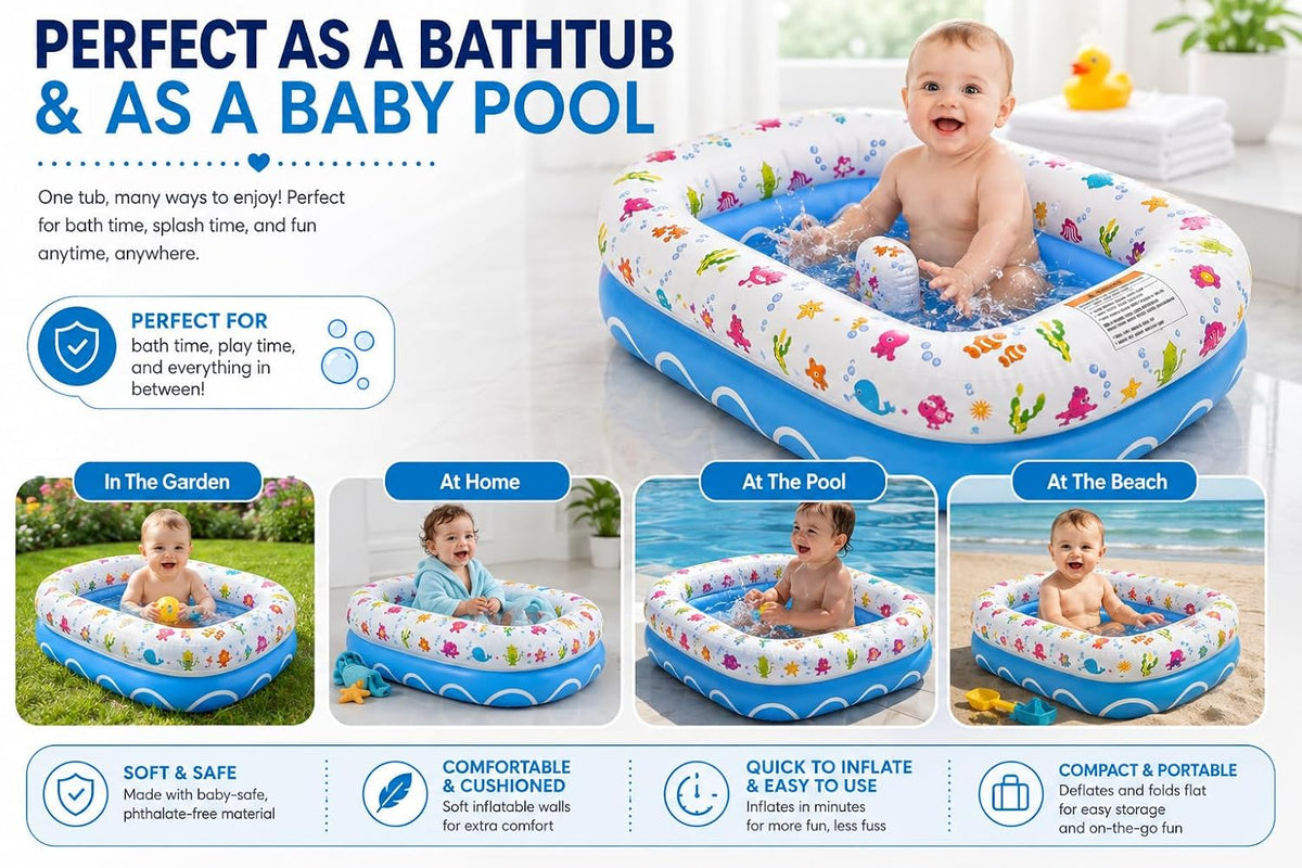 Mommy's Helper Bañera inflable para bebé, bañera portátil, edad...