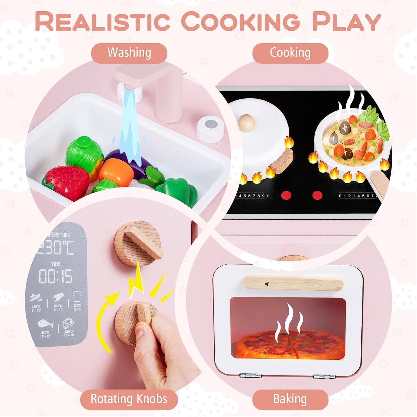 Costzon Juego de cocina para niños, juguete interactivo para niños...