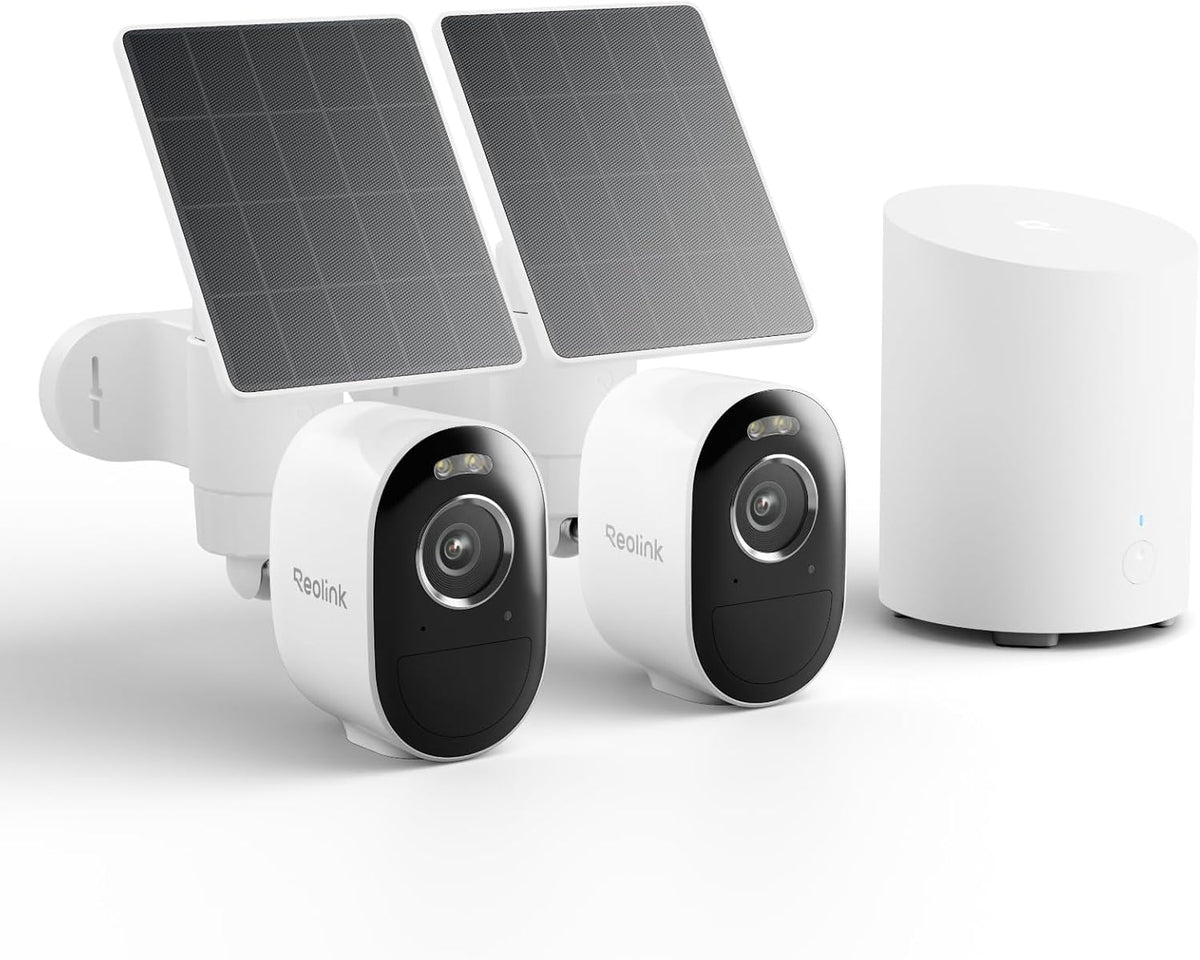 REOLINK Home Hub mini con 2X Argus 3 Pro+panel solar, cámaras de se...