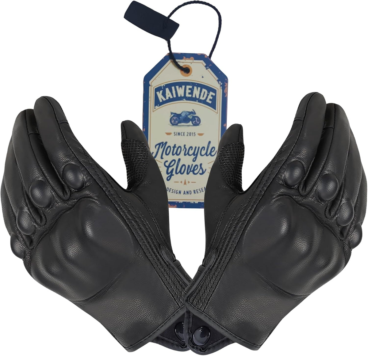KAIWENDE Guantes de Motocicleta para Hombre, Guantes de Cuero para...