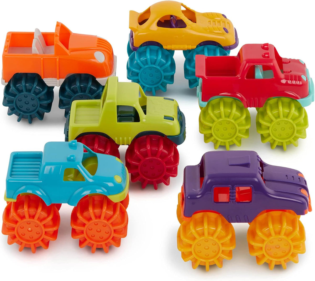 Battat Coches de juguete de plástico - Paquete de 6 y bolsa de alma...