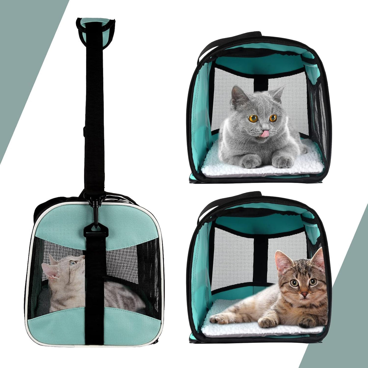 Transportador plegable para gatos y perros con laterales suaves, ap...