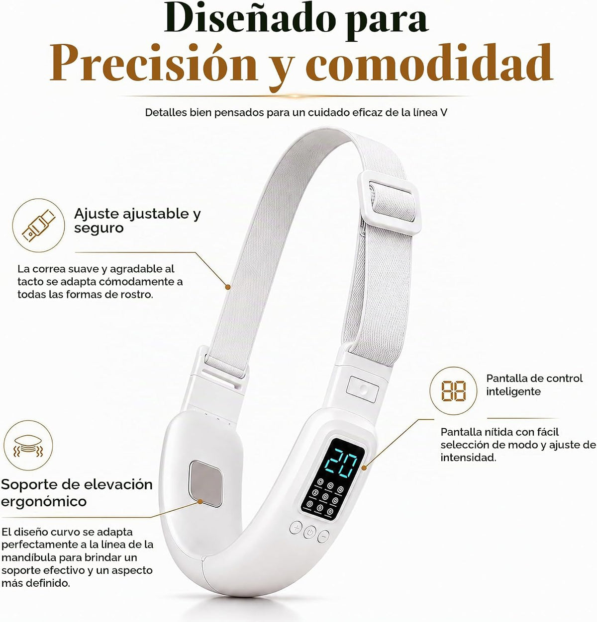 Dispositivo eléctrico de doble barbilla y máquina de cara en V con...