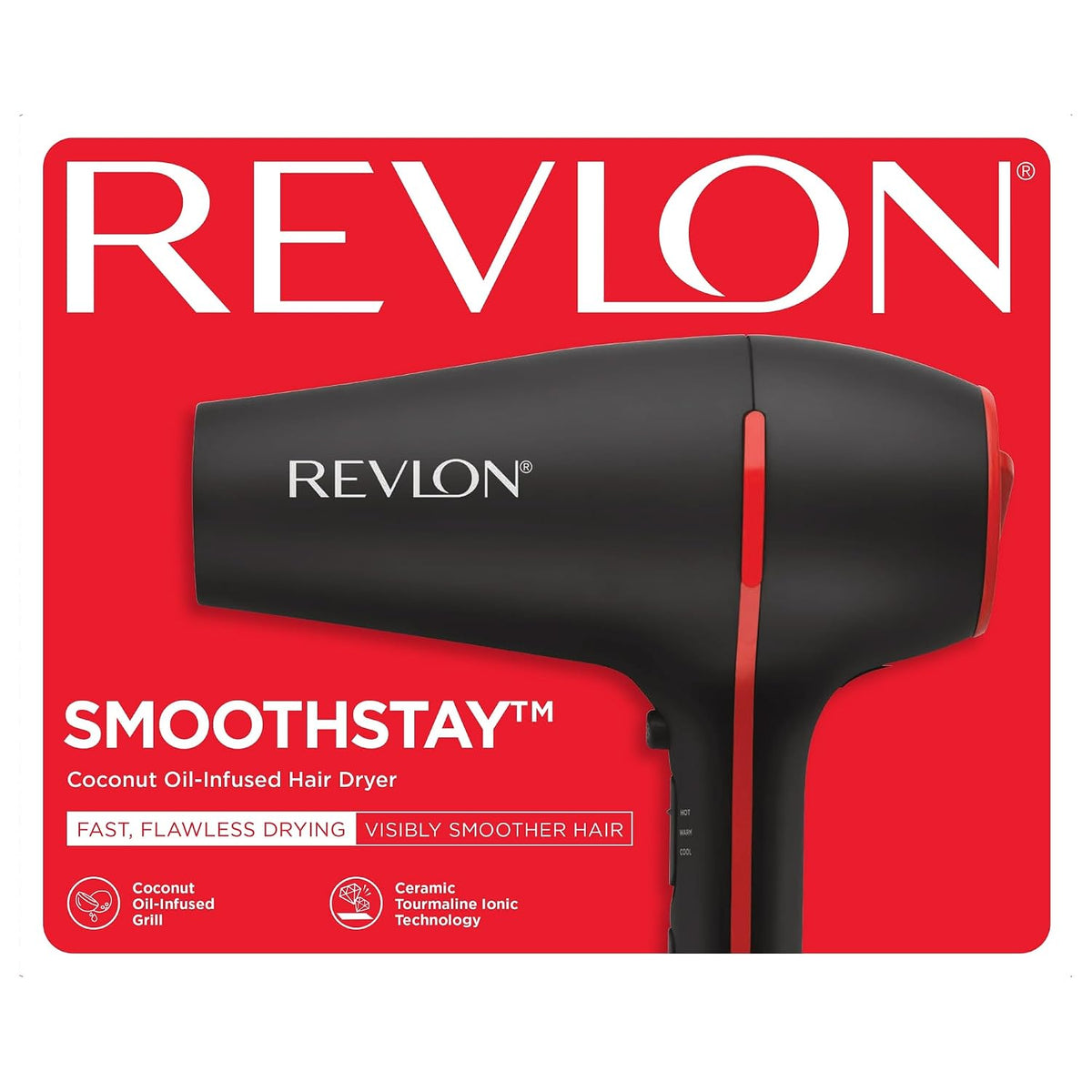 REVLON SmoothStay Secador de Pelo con Infusión de Aceite de Coco co...