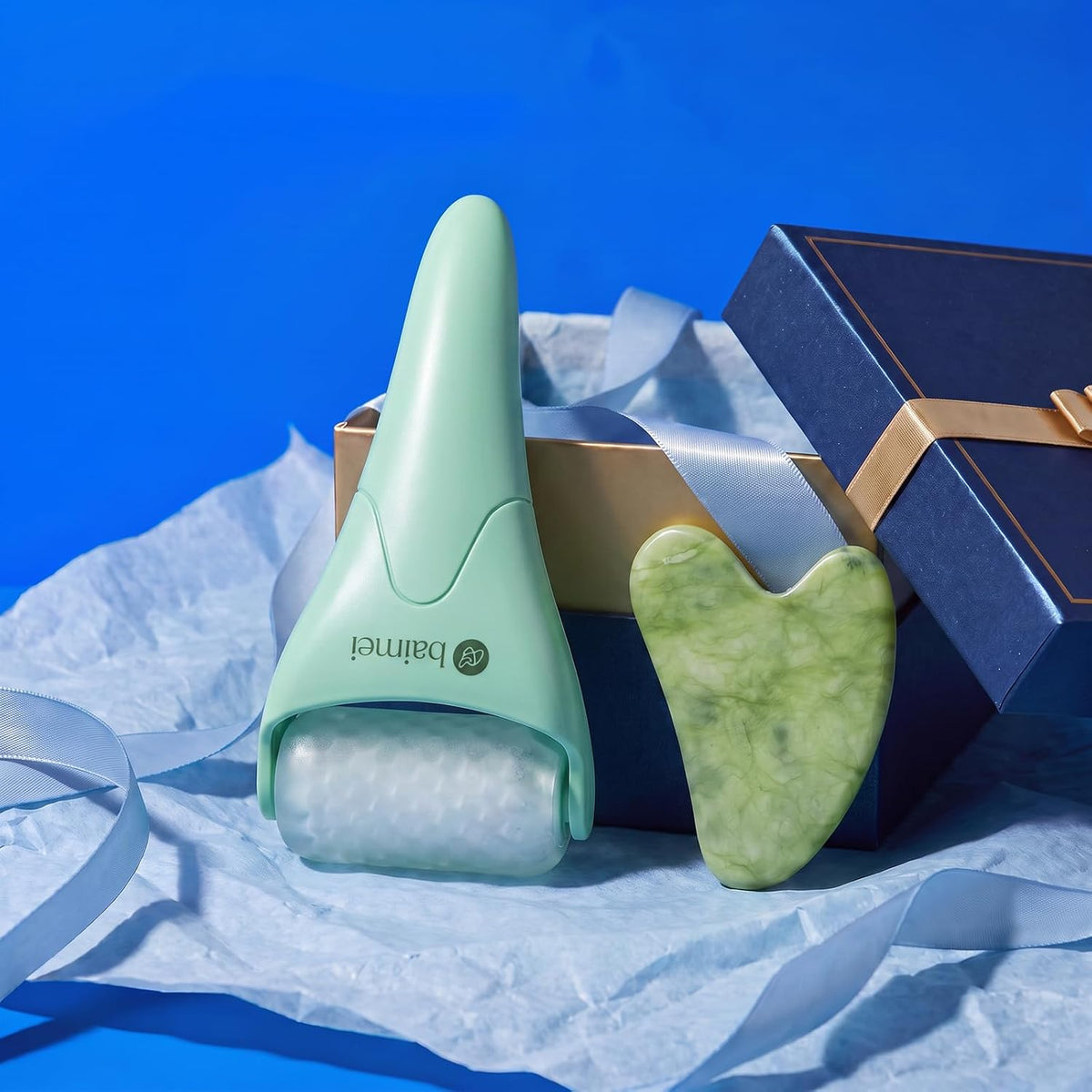 BAIMEI Rodillo de hielo IcyMe y herramientas faciales Gua Sha que r...