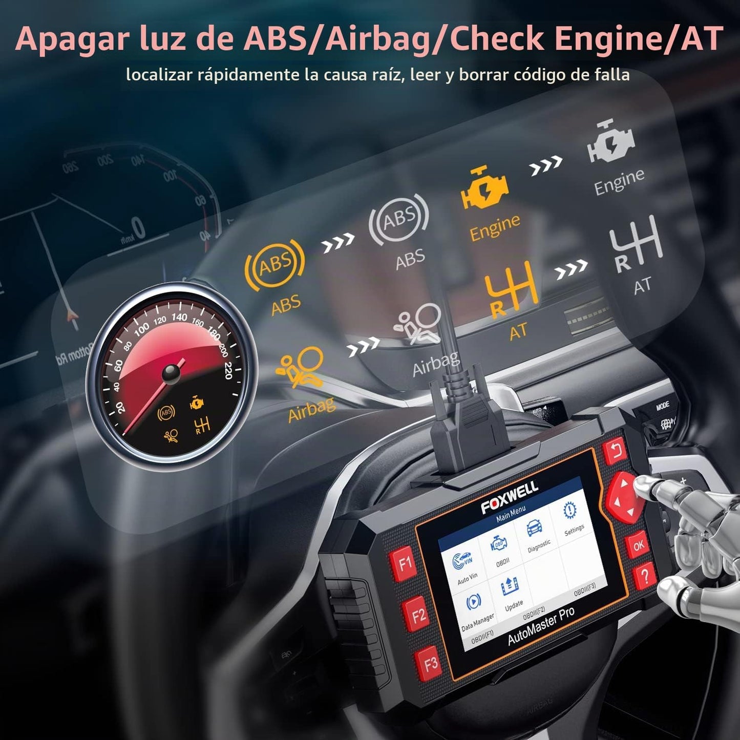 FOXWELL Transmisión del ABS SRS del escáner de la élite OBD2 del es...