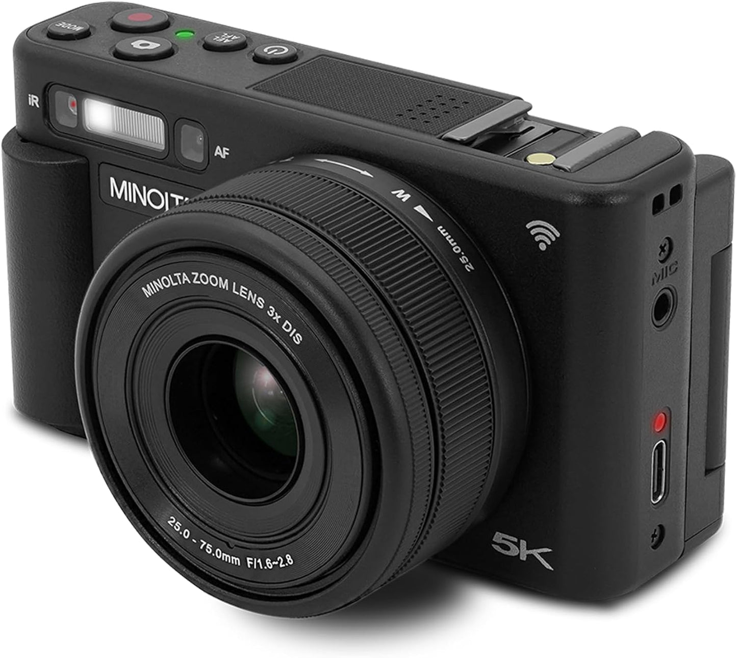Minolta Cámara digital de 72 MP, video 5K Ultra HD, lente de zoom ó...