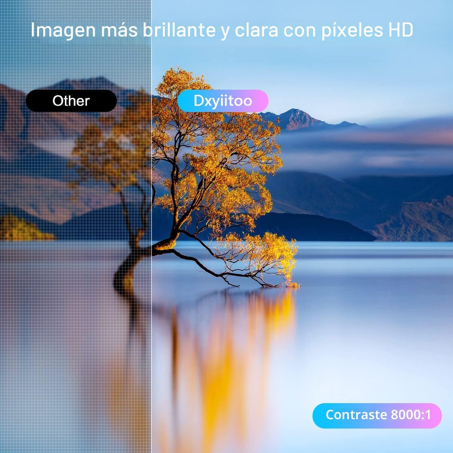 Proyector Bluetooth Full HD WiFi Reproductor de DVD integrado, 1200...