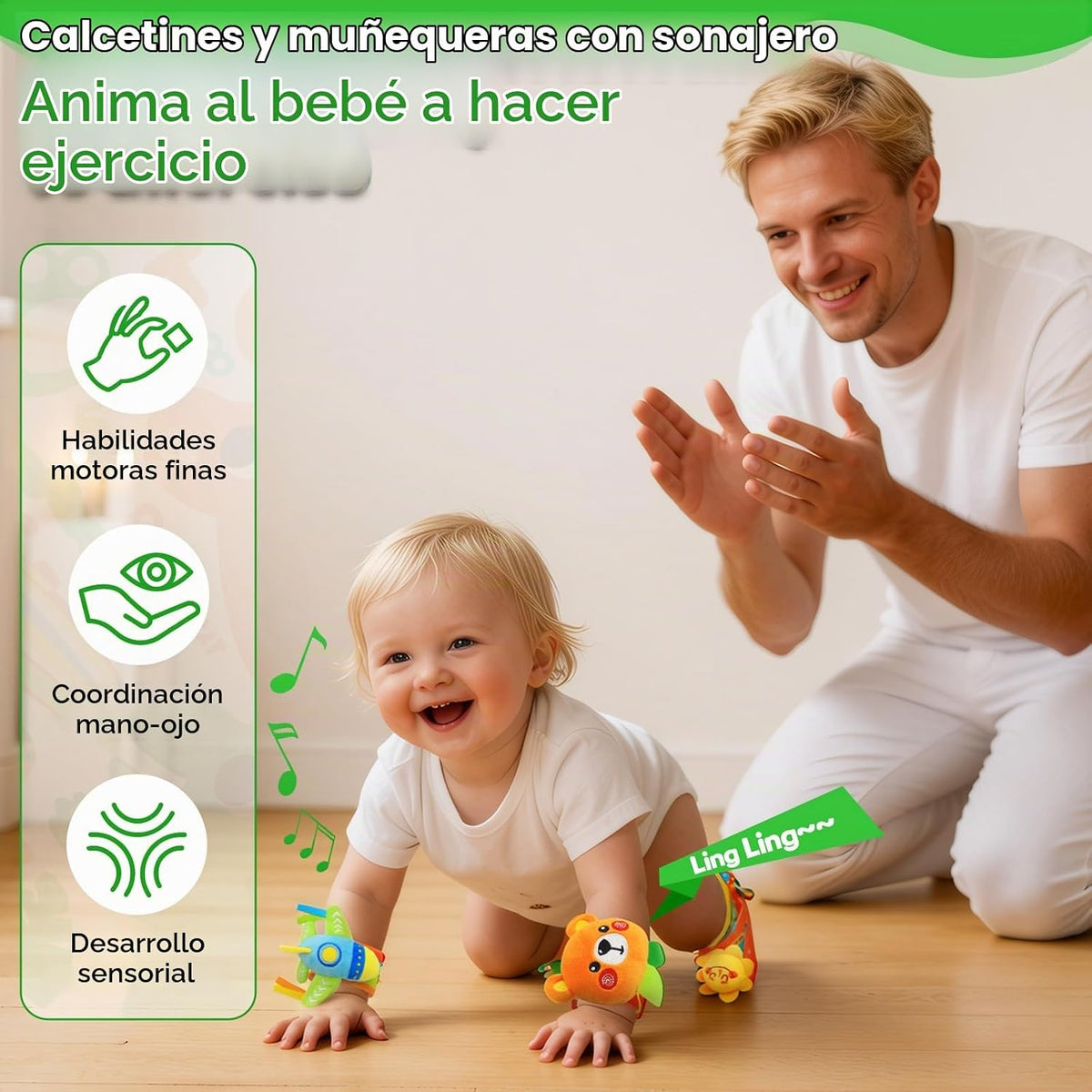 MPQMPQ Juguetes de sonajero para bebé, juguete sensorial para bebés...