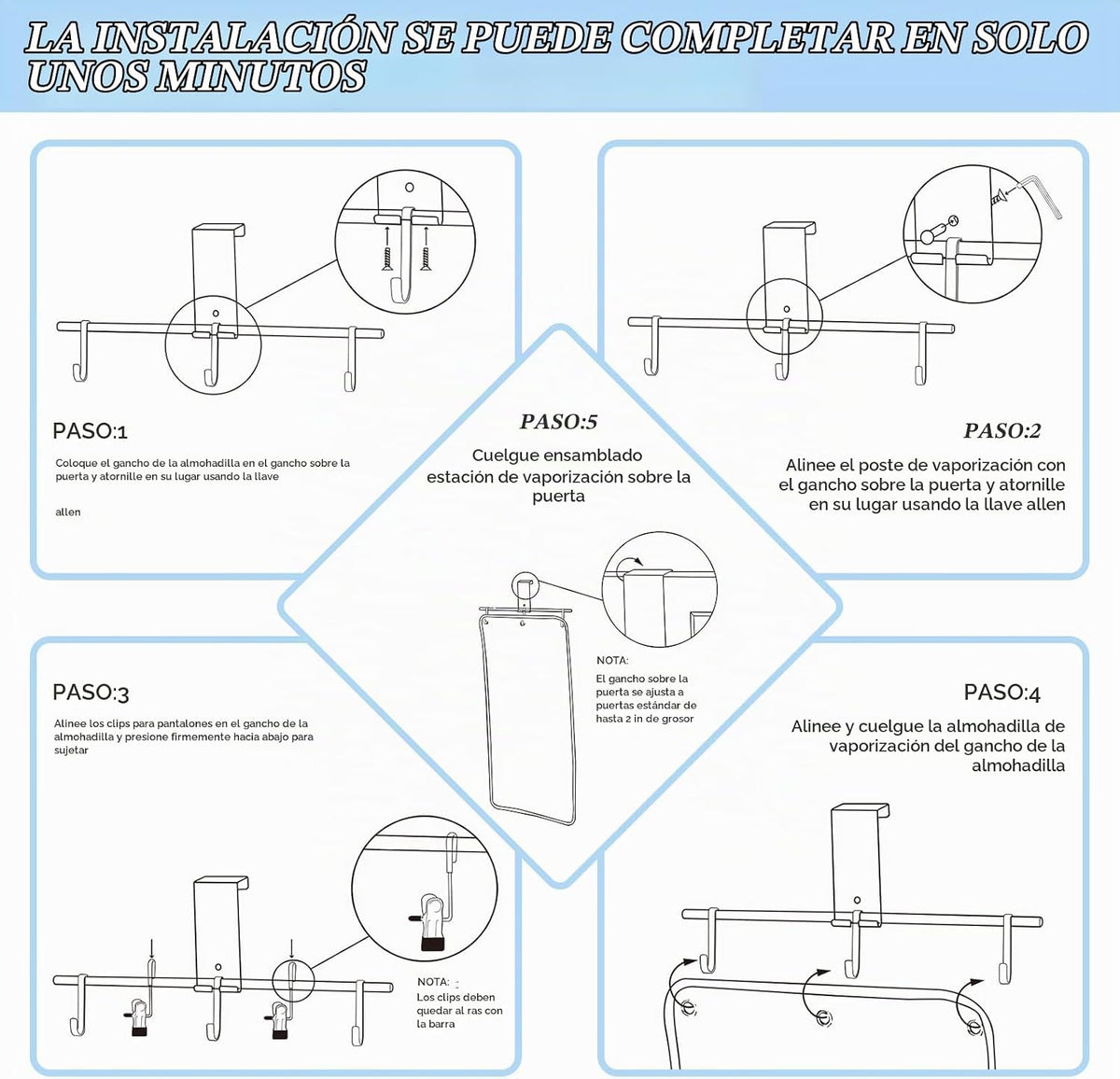 Estación de vapor Riakrum sobre la puerta 38" x 19" estació...