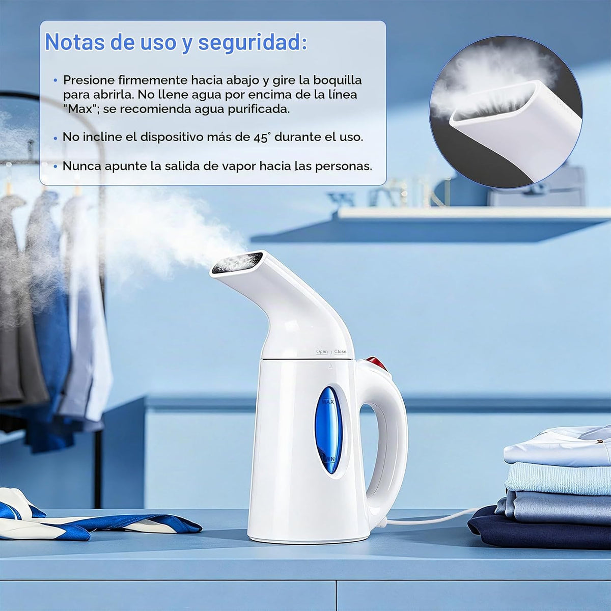 Vaporizador de mano de viaje para ropa, vaporizador de ropa, elimin...