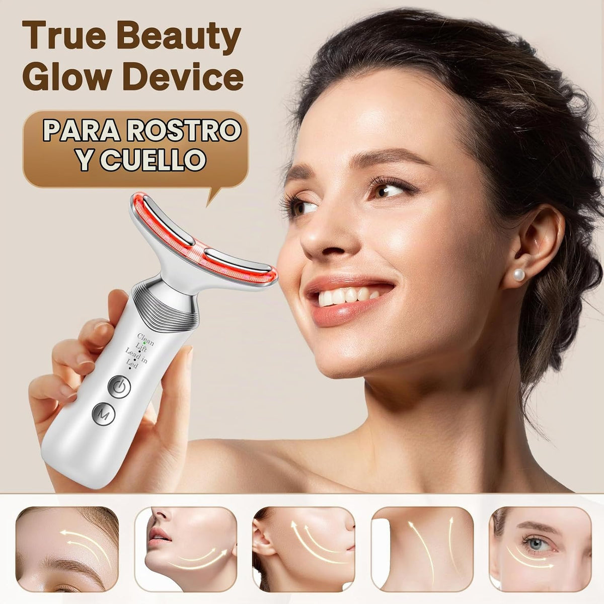 Masajeador facial para cara y cuello, herramienta de masaje facial...