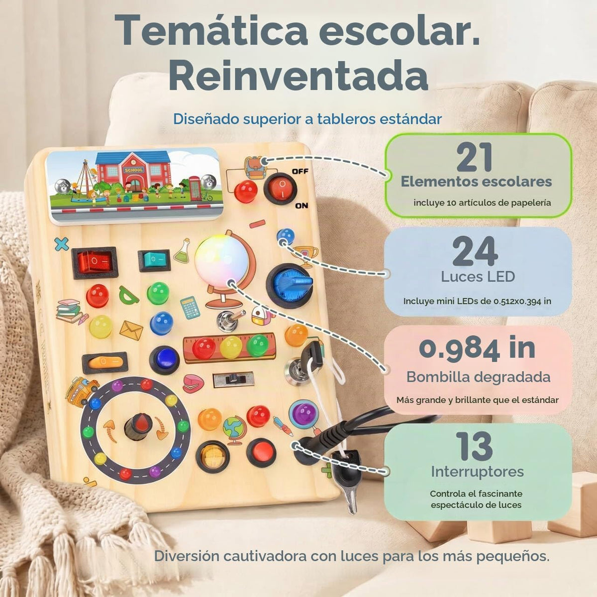 RichBoy Montessori - Tabla de actividades de juguete para niños de...
